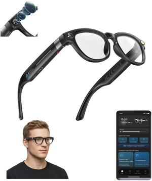 AI Smart Glasses with Camera, 4K Video Recording Sunglasses with Audio, Real-Time Translation & Object Recognition, Bluetooth Smart Eyewear withVoice Assistant (Black) AI Smart Glasses with Camera, 4K Video Recording Sunglasses with Audio, Real-Time Translation & Object Recognition, Bluetooth Smart Eyewear withVoice Assistant (Black)