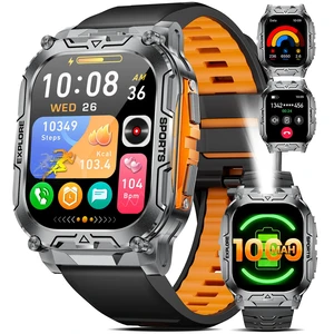 Military Smart Watches for Men(Answer/Dial Calls),2.01" Ultra Large HD Smartwatch with 60 Days Extra-Long Battery/Heart Rate/Sleep Monitor/Flashlight/2 Straps,Rugged Fitness Watch for Android/iOS Military Smart Watches for Men(Answer/Dial Calls),2.01" Ultra Large HD Smartwatch with 60 Days Extra-Long Battery/Heart Rate/Sleep Monitor/Flashlight/2 Straps,Rugged Fitness Watch for Android/iOS