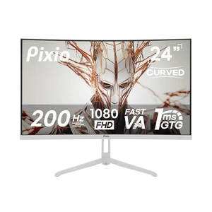 PXC248 Wave White 24 inch 200Hz Refresh Rate FHD 1080p Resolution 1500R Curve Fast VA Panel 1ms GTG Response Time Adaptive Sync HDR Curved Gaming Monitor PXC248 Wave White 24 inch 200Hz Refresh Rate FHD 1080p Resolution 1500R Curve Fast VA Panel 1ms GTG Response Time Adaptive Sync HDR Curved Gaming Monitor