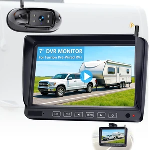 HD 1080P RV Backup Camera Wireless Easy Install: Plug and Play 7'' DVR 4-Channels Split Screen for Furrion Pre-Wired RVs System - AI Motion Detection Rear View Camera Clear Night Vision to 32ft HD 1080P RV Backup Camera Wireless Easy Install: Plug and Play 7'' DVR 4-Channels Split Screen for Furrion Pre-Wired RVs System - AI Motion Detection Rear View Camera Clear Night Vision to 32ft