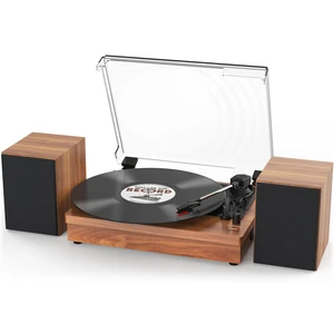 Record Player for Vinyl with Two External Speakers Retro Turntable for Vinyl Records Belt-Driven Turntable Support 3-Speed Red Record Player for Vinyl with Two External Speakers Retro Turntable for Vinyl Records Belt-Driven Turntable Support 3-Speed Red