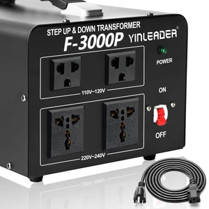 3000 Watt Voltage Converter Transformer Step Up 110V to 220V or Step Down 220V to 110V Power Converter Adapter for use in The United States for European and Asian Household appliances 3000 Watt Voltage Converter Transformer Step Up 110V to 220V or Step Down 220V to 110V Power Converter Adapter for use in The United States for European and Asian Household appliances