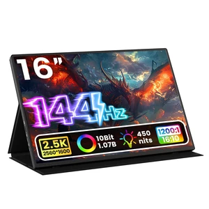 Portable Monitor 16 inch 2K QHD 2560x1600 106% sRGB, 144Hz USB-C, 120Hz HDMI, HDR Travel Monitor for Laptop Mac PC Surface PS5 Xbox, External Display with Cover & Speakers, VESA Compatible Portable Monitor 16 inch 2K QHD 2560x1600 106% sRGB, 144Hz USB-C, 120Hz HDMI, HDR Travel Monitor for Laptop Mac PC Surface PS5 Xbox, External Display with Cover & Speakers, VESA Compatible