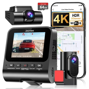 4K Dash Cam Front and Rear, HDR Night Vision Dash Camera for Cars 64GB Card 5.8GHz WiFi6 up to 20MB/s APP Control Dash Cams Built-in GPS, G-Sensor, Loop Recording, 170°Wide Angle, 24H Parking Mode 4K Dash Cam Front and Rear, HDR Night Vision Dash Camera for Cars 64GB Card 5.8GHz WiFi6 up to 20MB/s APP Control Dash Cams Built-in GPS, G-Sensor, Loop Recording, 170°Wide Angle, 24H Parking Mode