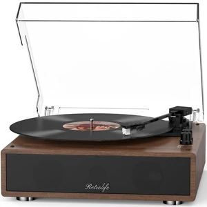 Vinyl Record Player Built-in Stereo Speakers Vintage Turntable for Vinyl Records Bluetooth LP Phonograph All-in-one MM Cartridge Audio Phono AT-3600L Stylus 3 Speed Belt-Driven Auto Stop Walnut Brown Vinyl Record Player Built-in Stereo Speakers Vintage Turntable for Vinyl Records Bluetooth LP Phonograph All-in-one MM Cartridge Audio Phono AT-3600L Stylus 3 Speed Belt-Driven Auto Stop Walnut Brown