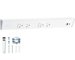 16 in Under Cabinet Power Strip Hardwired, Angled Trapezoid Design, 2×20A TR Outlets with USB-A & USB-C, Modular Extension System (No Cutting), Aluminum Housing, 125V 20A, ETL Listed 16 in Under Cabinet Power Strip Hardwired, Angled Trapezoid Design, 2×20A TR Outlets with USB-A & USB-C, Modular Extension System (No Cutting), Aluminum Housing, 125V 20A, ETL Listed