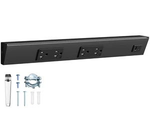 16 in Under Cabinet Power Strip Hardwired, Angled Trapezoid Design, 2×20A TR Outlets with USB-A & USB-C, Modular Extension System (No Cutting), Aluminum Housing, 125V 20A, Black, ETL Listed 16 in Under Cabinet Power Strip Hardwired, Angled Trapezoid Design, 2×20A TR Outlets with USB-A & USB-C, Modular Extension System (No Cutting), Aluminum Housing, 125V 20A, Black, ETL Listed