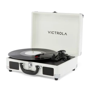 Journey II (2025 Model) Bluetooth Suitcase Record Player Built-in Stereo Speakers with Enhanced Bass, 3-Speed Turntable, Bluetooth Input and Output, RCA & Headphone Outputs (White) Journey II (2025 Model) Bluetooth Suitcase Record Player Built-in Stereo Speakers with Enhanced Bass, 3-Speed Turntable, Bluetooth Input and Output, RCA & Headphone Outputs (White)