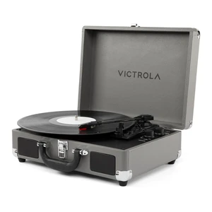 Journey II (2025 Model) Bluetooth Suitcase Record Player Built-in Stereo Speakers with Enhanced Bass, 3-Speed Turntable, Bluetooth Input and Output, RCA & Headphone Outputs (Grey) Journey II (2025 Model) Bluetooth Suitcase Record Player Built-in Stereo Speakers with Enhanced Bass, 3-Speed Turntable, Bluetooth Input and Output, RCA & Headphone Outputs (Grey)
