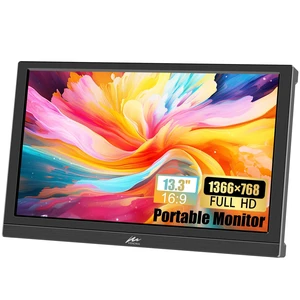 Portable Monitor 13.3 Inch HD 1366x768P LED Screen Small HDMI Monitor Built-in Speaker and Adjustable Stand HDMI VGA Port, External Display for Laptop PC Mac Xbox PS4/5 Portable Monitor 13.3 Inch HD 1366x768P LED Screen Small HDMI Monitor Built-in Speaker and Adjustable Stand HDMI VGA Port, External Display for Laptop PC Mac Xbox PS4/5