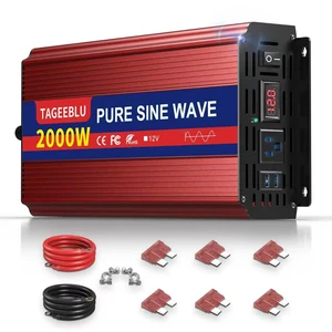 2000W Pure Sine Wave Inverter - 4000W Surge Peak, 12V DC to 110V AC Heavy Duty Power Inverter for RV, Truck, Home, Solar, Off-Grid, Outdoor, Car Converter with Dual AC Outlets and LCD Display 2000W Pure Sine Wave Inverter - 4000W Surge Peak, 12V DC to 110V AC Heavy Duty Power Inverter for RV, Truck, Home, Solar, Off-Grid, Outdoor, Car Converter with Dual AC Outlets and LCD Display