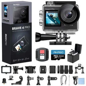 Brave 4 Pro 4K30 Action Camera with 256GB MicroSD U3 Card 131FT Underwater Waterproof Camera EIS Touch Screen Remote Control with 2x1350mAh Batteries and Helmet Accessories Kit Bundle Brave 4 Pro 4K30 Action Camera with 256GB MicroSD U3 Card 131FT Underwater Waterproof Camera EIS Touch Screen Remote Control with 2x1350mAh Batteries and Helmet Accessories Kit Bundle