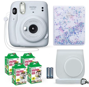 Instax Mini 11 Instant Camera Ice White + Fuji Film Value Pack (40 Sheets) + Shutter Accessories Bundle, Incl. Compatible Carrying Case, Quicksand Beads Photo Album 64 Pockets Instax Mini 11 Instant Camera Ice White + Fuji Film Value Pack (40 Sheets) + Shutter Accessories Bundle, Incl. Compatible Carrying Case, Quicksand Beads Photo Album 64 Pockets