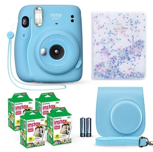 Instax Mini 11 Instant Camera Sky Blue + Fuji Film Value Pack (40 Sheets) + Shutter Accessories Bundle, Incl. Compatible Carrying Case, Quicksand Beads Photo Album 64 Pockets Instax Mini 11 Instant Camera Sky Blue + Fuji Film Value Pack (40 Sheets) + Shutter Accessories Bundle, Incl. Compatible Carrying Case, Quicksand Beads Photo Album 64 Pockets