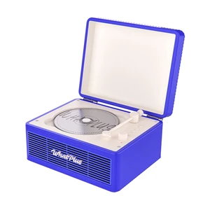 Portable CD Player with Bluetooth and Speakers, Dark Blue Rechargeable retro suitcase design with magnetic back, AUX and TF card support for home decor, travel and gifting Portable CD Player with Bluetooth and Speakers, Dark Blue Rechargeable retro suitcase design with magnetic back, AUX and TF card support for home decor, travel and gifting