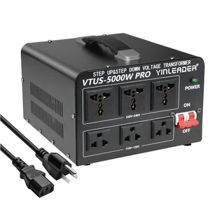 5000W PRO Voltage Transformer Converter Step Up/Down AC 110V/120V to 220V/240V or 220V/240V to 110V/120V Power Converter w/US Standard Power Cord,Circuit Breaker Protection 5000W PRO Voltage Transformer Converter Step Up/Down AC 110V/120V to 220V/240V or 220V/240V to 110V/120V Power Converter w/US Standard Power Cord,Circuit Breaker Protection