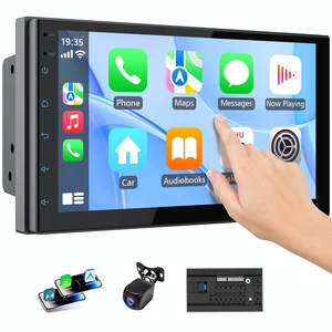 Double Din Car Radio with Wireless CarPlay & Android Auto, 7" HD Touchscreen Car Stereo with Mirror Link, Backup Camera, GPS Navigation, Bluetooth, Voice Control, SWC/FM/AM/RDS (2+32G) Double Din Car Radio with Wireless CarPlay & Android Auto, 7" HD Touchscreen Car Stereo with Mirror Link, Backup Camera, GPS Navigation, Bluetooth, Voice Control, SWC/FM/AM/RDS (2+32G)