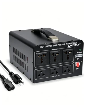 5000 Watt Voltage Converter Transformer Heavy Duty Step Up/Down AC 110V/120V/220V/240V Power Converter with 3 US Outlets, 3 Universal Outlets, Resettable Circuit Breaker Protection 5000 Watt Voltage Converter Transformer Heavy Duty Step Up/Down AC 110V/120V/220V/240V Power Converter with 3 US Outlets, 3 Universal Outlets, Resettable Circuit Breaker Protection