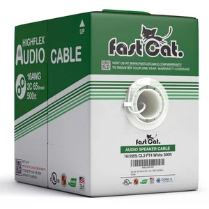Speaker Wire 16 Guage 2C, UL Listed & CMR/CL3R-FT4 Rated - Speaker Cable w/PVC Jacket, 100% Oxygen-Free Pure Bare Copper - (65) HighFlex 16 Guage Wire - in-Wall Use-500ft Bulk Cable, White Speaker Wire 16 Guage 2C, UL Listed & CMR/CL3R-FT4 Rated - Speaker Cable w/PVC Jacket, 100% Oxygen-Free Pure Bare Copper - (65) HighFlex 16 Guage Wire - in-Wall Use-500ft Bulk Cable, White