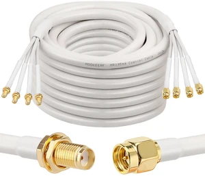 SMA Extension Cable - 40FT SMA Male to SMA Female Coax Cable Ultra Low-Loss Quad-KMR195 Coaxial Cable Antenna Extension Cable with SMA Connector for 5G Cellular Routers, Gateways, Hotspots SMA Extension Cable - 40FT SMA Male to SMA Female Coax Cable Ultra Low-Loss Quad-KMR195 Coaxial Cable Antenna Extension Cable with SMA Connector for 5G Cellular Routers, Gateways, Hotspots