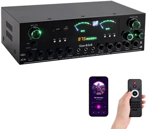 3000W Peak 5.1-Channel Home Audio Power Amplifier HiFi Stereo Amplifier with Subwoofer, 3 Microphone Inputs, USB/SD Card Reader, Remote Control for Karaoke & Home Theater 3000W Peak 5.1-Channel Home Audio Power Amplifier HiFi Stereo Amplifier with Subwoofer, 3 Microphone Inputs, USB/SD Card Reader, Remote Control for Karaoke & Home Theater