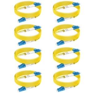 OS2 Single Mode Fiber LC to LC Patch Cables 30ft/10m, 8Pack SM Singlemode Fiber Optic Cable Duplex, LSZH, 10G/40G/100G SMF, 9/125m, OD 2.0mm OS2 Single Mode Fiber LC to LC Patch Cables 30ft/10m, 8Pack SM Singlemode Fiber Optic Cable Duplex, LSZH, 10G/40G/100G SMF, 9/125m, OD 2.0mm