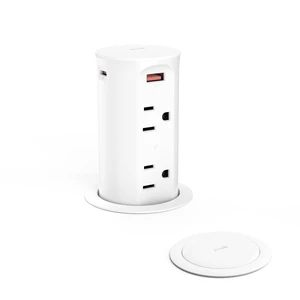 Pop up Outlet for Countertop,65W USB C Fast Charging Port,2.5-inch Hole Desktop Power Grommet,Recessed Power Strip,4 Outlets 4 USB Ports,15Amp Tamper Resistant Receptacle,ETL Listed (White) Pop up Outlet for Countertop,65W USB C Fast Charging Port,2.5-inch Hole Desktop Power Grommet,Recessed Power Strip,4 Outlets 4 USB Ports,15Amp Tamper Resistant Receptacle,ETL Listed (White)