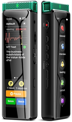 8GB Digital Voice Recorder with Playback, Innioasis R1 Full Touchscreen Voice Recorder with Bluetooth, Voice Activated Sound Audio Recorder Device with Mic Green