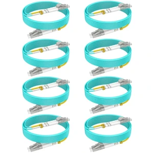 LC to LC Multimode Fiber Patch Cable, 16ft/5m-8PACK MM OM3 Fiber Optic Cable 10G/40G/100G Duplex LSZH, LC to LC Multimode Fiber Patch Cable, 16ft/5m-8PACK MM OM3 Fiber Optic Cable 10G/40G/100G Duplex LSZH,