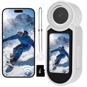 2.7K 64G Thumb Action Camera Mini Body Camera with Magnetic Lanyard for Hands-Free POV Vlogging Outdoor Sports Recording Video Camera for Cycling, Traveling, Running (White) 2.7K 64G Thumb Action Camera Mini Body Camera with Magnetic Lanyard for Hands-Free POV Vlogging Outdoor Sports Recording Video Camera for Cycling, Traveling, Running (White)