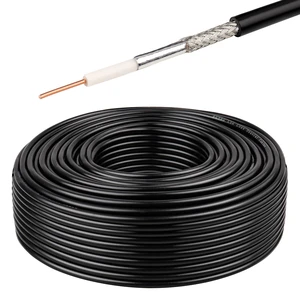 RG58 Coaxial Cable - 50 Ohm Shielded Cable for RF Communication, Ham Radio, and Antenna Applications 200FT RG58 Coaxial Cable - 50 Ohm Shielded Cable for RF Communication, Ham Radio, and Antenna Applications 200FT