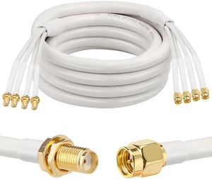 SMA Extension Cable - 10FT SMA Male to SMA Female Coax Cable Ultra Low-Loss Quad-KMR195 Coaxial Cable Antenna Extension Cable with SMA Connector for 5G Cellular Routers, Gateways, Hotspots SMA Extension Cable - 10FT SMA Male to SMA Female Coax Cable Ultra Low-Loss Quad-KMR195 Coaxial Cable Antenna Extension Cable with SMA Connector for 5G Cellular Routers, Gateways, Hotspots