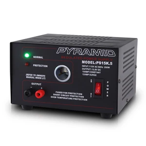 Pyramid Universal Compact Bench Power Supply - 10 Amp Linear Regulated Home Lab Benchtop AC-to-DC Converter w/ 13.8 Volt DC 115V AC 250W Input, Screw Type Terminal, 12V Car Cigarette Lighter-PS15K.5 Pyramid Universal Compact Bench Power Supply - 10 Amp Linear Regulated Home Lab Benchtop AC-to-DC Converter w/ 13.8 Volt DC 115V AC 250W Input, Screw Type Terminal, 12V Car Cigarette Lighter-PS15K.5