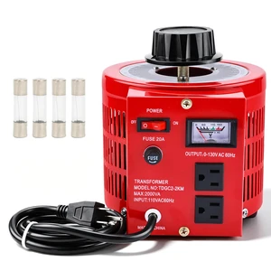 2000VA Variable Transformer Voltage Regulator Transformer Converter Auto Variable,20Amp Variable Transformer,110V Input 0-130V Output AC Voltage Regulator,4 Extra Fuses 2000VA Variable Transformer Voltage Regulator Transformer Converter Auto Variable,20Amp Variable Transformer,110V Input 0-130V Output AC Voltage Regulator,4 Extra Fuses