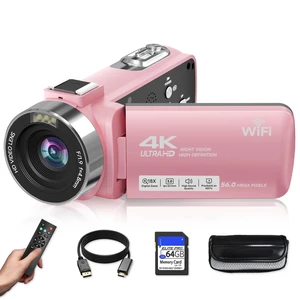 Video Camera, 4K Camcorder 56MP Digital Video Recorder 18X Zoom 3" 270° Rotation Touchscreen IR Night Vision, Wifi Vlogging Camera for YouTube 64GB Card Anti-Shake Remote Control Camera Bag Lens Cap Video Camera, 4K Camcorder 56MP Digital Video Recorder 18X Zoom 3" 270° Rotation Touchscreen IR Night Vision, Wifi Vlogging Camera for YouTube 64GB Card Anti-Shake Remote Control Camera Bag Lens Cap