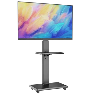 Rolling TV Stand, Mobile TV Cart for 32-75 Inch TVs up to 110 lbs, 18 Adjustable Heights, TV Floor Stand with Swivel Mount & Shelf, Max VESA 600x400mm, TV Stand on Wheels for Bedroom, Office, Outdoor Rolling TV Stand, Mobile TV Cart for 32-75 Inch TVs up to 110 lbs, 18 Adjustable Heights, TV Floor Stand with Swivel Mount & Shelf, Max VESA 600x400mm, TV Stand on Wheels for Bedroom, Office, Outdoor