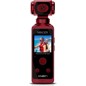 4K Ultra HD Pocket Camcorder WiFi Enabled Action Camera with 16MP Photos, 170° Wide Angle Lens, 270° Rotating Head, Slow Motion, 1.3-inch Display - 16GB Card & Waterproof Case (Red) 4K Ultra HD Pocket Camcorder WiFi Enabled Action Camera with 16MP Photos, 170° Wide Angle Lens, 270° Rotating Head, Slow Motion, 1.3-inch Display - 16GB Card & Waterproof Case (Red)