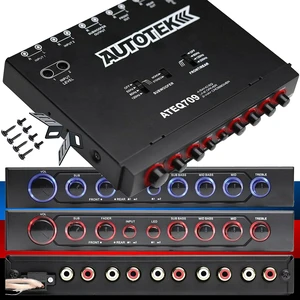 ATEQ709 4-Band Audio Equalizer with Built-in 2-Way Crossover, 9 Volts, 1/2 DIN, re-amp EQ with Front/Rear Active Crossover, and Selectable 12dB high-Pass Crossover,Black ATEQ709 4-Band Audio Equalizer with Built-in 2-Way Crossover, 9 Volts, 1/2 DIN, re-amp EQ with Front/Rear Active Crossover, and Selectable 12dB high-Pass Crossover,Black