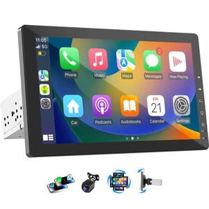 10.1" Single Din Car Radio with Rotatable Touchscreen, Wireless CarPlay, Android Auto, Touch Screen Radio, GPS Navigation, Bluetooth, Hi-Fi Sound, Voice Control, Backup Camera 10.1" Single Din Car Radio with Rotatable Touchscreen, Wireless CarPlay, Android Auto, Touch Screen Radio, GPS Navigation, Bluetooth, Hi-Fi Sound, Voice Control, Backup Camera