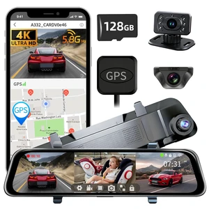 L09 12" 4K Mirror Dash Cam and Backup Camera with Front and Rear Dual Cameras, Built-in GPS, Wi-Fi, Loop Recording, G-Sensor, WDR, and HDR Night Vision, Includes 128GB Memory Card L09 12" 4K Mirror Dash Cam and Backup Camera with Front and Rear Dual Cameras, Built-in GPS, Wi-Fi, Loop Recording, G-Sensor, WDR, and HDR Night Vision, Includes 128GB Memory Card