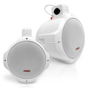 Waterproof Marine Wakeboard Tower Speakers - 8in Dual Subwoofer Speaker Set and 1 Tweeter with 300 Watt Power - 2-Way Boat Audio Stereo System with Mounting Bracket - 1 Pair PLMRW85 (White) Waterproof Marine Wakeboard Tower Speakers - 8in Dual Subwoofer Speaker Set and 1 Tweeter with 300 Watt Power - 2-Way Boat Audio Stereo System with Mounting Bracket - 1 Pair PLMRW85 (White)