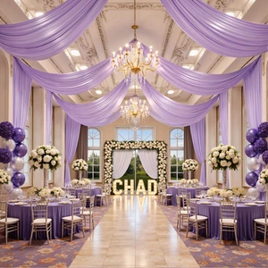 20ftx40ft Taro Purple Ceiling Curtain for Wedding Parties 4 Panels Wrinkle-Free 40 FT Long Tent Draping Curtains for Wedding, Birthday & Theme Parties, 40ft Height with Rod Pocket 20ftx40ft Taro Purple Ceiling Curtain for Wedding Parties 4 Panels Wrinkle-Free 40 FT Long Tent Draping Curtains for Wedding, Birthday & Theme Parties, 40ft Height with Rod Pocket