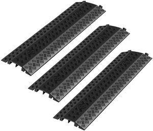 3 Pack Drop Over Cable Cover, 2 Channel Heavy Duty Cable Hose Protector Ramp, 38.3'' Floor Cord Cover, 17,500 lbs/Axle Load Capacity, for Traffic Areas, Indoor, Outdoor, Home, Office, Warehouse 3 Pack Drop Over Cable Cover, 2 Channel Heavy Duty Cable Hose Protector Ramp, 38.3'' Floor Cord Cover, 17,500 lbs/Axle Load Capacity, for Traffic Areas, Indoor, Outdoor, Home, Office, Warehouse