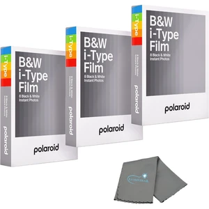 Polaroids Black & White Instant Film, 3 Pack, 24 Photos, B&W Film Works with Polaroid i-Type Cameras, Now, Now+, I-2, & Lab, Bundle with a Lens Cleaning Cloth Polaroids Black & White Instant Film, 3 Pack, 24 Photos, B&W Film Works with Polaroid i-Type Cameras, Now, Now+, I-2, & Lab, Bundle with a Lens Cleaning Cloth