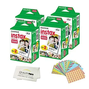 Instax Mini Instant Film Compatible with Instax Mini 8/9/11/12 Cameras Includes Frame Stickers and Quality Photo Microfiber Cloth (80 Prints) Instax Mini Instant Film Compatible with Instax Mini 8/9/11/12 Cameras Includes Frame Stickers and Quality Photo Microfiber Cloth (80 Prints)
