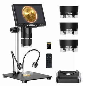 TriL107 3-Lens Digital Microscope: 7" 2500X 2K HD Coin Microscope Magnifier for Whole Coin View with IPS Screen, LCD Soldering Microscopes for Adults, 14 LED Lights, PC/TV Compatible TriL107 3-Lens Digital Microscope: 7" 2500X 2K HD Coin Microscope Magnifier for Whole Coin View with IPS Screen, LCD Soldering Microscopes for Adults, 14 LED Lights, PC/TV Compatible