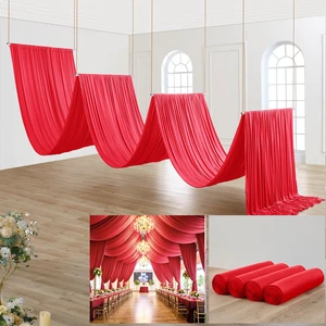 20ft×40ft Red Ceiling Drapes for Weddings Parties,4 Panels 5×40ft Extra High Beige Ceiling Curtain for Tent Canopy,Wrinkle Free Draping Elegant Polyester Fabric Drapery for Large Venues Event 20ft×40ft Red Ceiling Drapes for Weddings Parties,4 Panels 5×40ft Extra High Beige Ceiling Curtain for Tent Canopy,Wrinkle Free Draping Elegant Polyester Fabric Drapery for Large Venues Event
