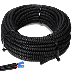 3/8" X 500 ft Split Wire Loom Cord Protector Tubing Split Conduit Protector Tubing Convoluted Tube Flexible Electrical Wire Cover Protective Sleeves(Black) 3/8" X 500 ft Split Wire Loom Cord Protector Tubing Split Conduit Protector Tubing Convoluted Tube Flexible Electrical Wire Cover Protective Sleeves(Black)
