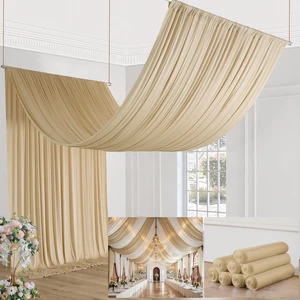 40ft×20ft Champagne Ceiling Drapes for Weddings Parties,8 Panels 5×20ft Long Ceiling Curtain for Tent Canopy,Wrinkle Free Silky Easy to Hang&Draping Drapes for Backdrop Event Church Stage 40ft×20ft Champagne Ceiling Drapes for Weddings Parties,8 Panels 5×20ft Long Ceiling Curtain for Tent Canopy,Wrinkle Free Silky Easy to Hang&Draping Drapes for Backdrop Event Church Stage