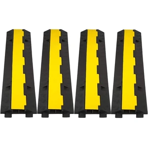 Cable Ramp 4 Pack 2 Channel 11000lbs axle Capacity Floor Cable Cord Protector, Black & Yellow Speed Bumps Hose Protector Ramps for Wire/Hose/Pipe Hider Driveway &Outdoor 40x10x2 inch(L x W x H) Cable Ramp 4 Pack 2 Channel 11000lbs axle Capacity Floor Cable Cord Protector, Black & Yellow Speed Bumps Hose Protector Ramps for Wire/Hose/Pipe Hider Driveway &Outdoor 40x10x2 inch(L x W x H)